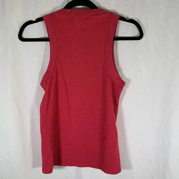 Madewell Tank Top Women’s Small Coral Red Ribbed Knit Sleeveless Crew Neck - Picture 7 of 8